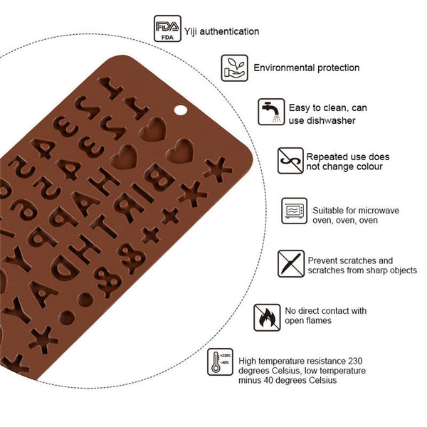 Happy Birthday 0-9 Heart Silicone Mold Biscuits Cookie Candy Chocolate Cake Fondant