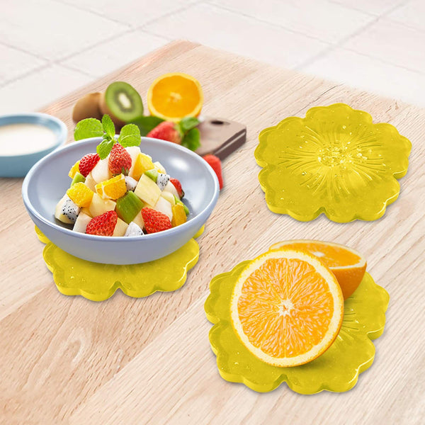 Silicone Resin Molds, 1PCS Large Resin Tray Mold and 5PCS Coaster Molds for Resin Casting, Flower Shape Epoxy Resins Casting Molds for, Home Decoration, Table Wine Tray-6 PCS