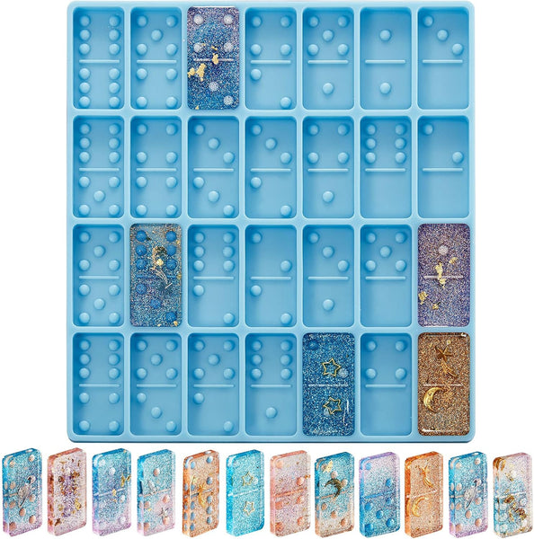 Domino Set Silicone Mold Resin Candy Clay Chocolate Cake Jewellery DIY