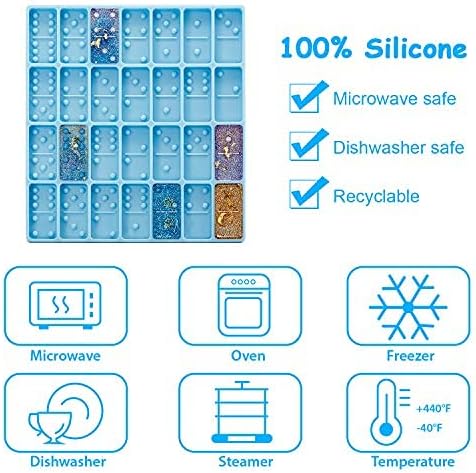 Domino Set Silicone Mold Resin Candy Clay Chocolate Cake Jewellery DIY