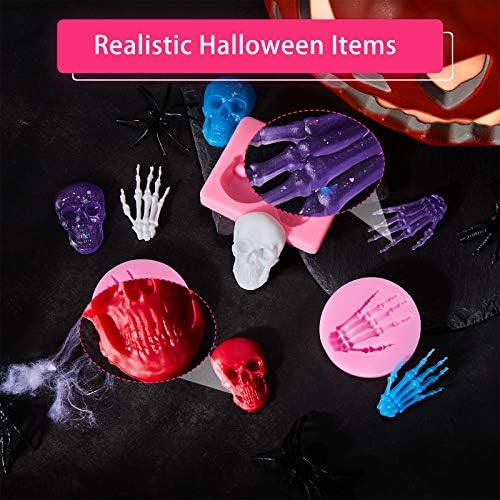 4 Pce Skull Skeleton Hands Silicone Mold Cake Fondant Chocolate Sugar Craft