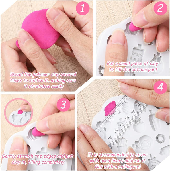 2 Pcs Sweet Ice Cream Lolly Silicone Mold Polymer Clay Jewellery Earrings DIY