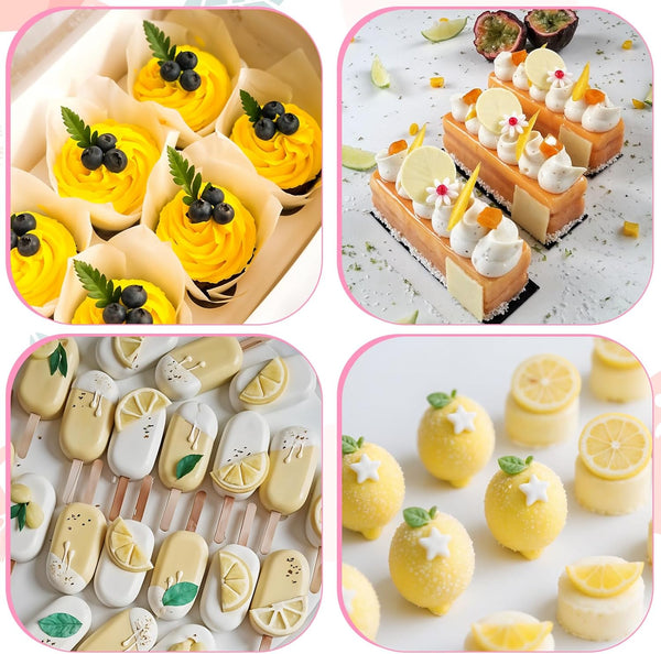 4 Pce Lemon Silicone Mold Biscuits Cookie Candy Chocolate Cake Fondant Sugar Craft