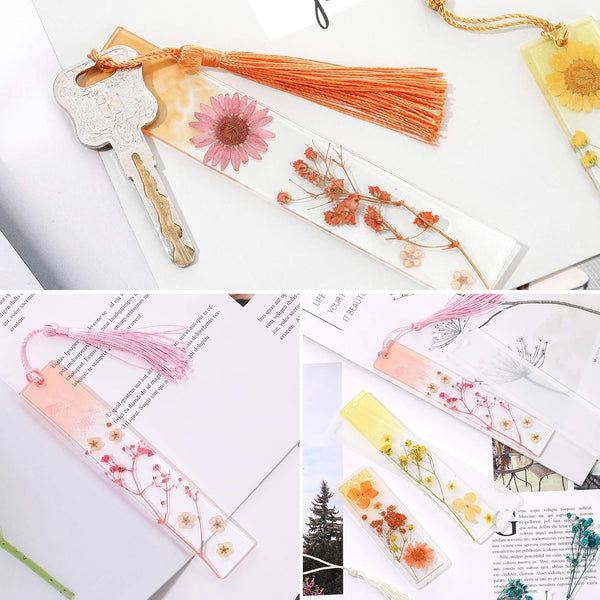 38 Pce Bookmark Silicone Resin Epoxy Mold Set Tassels Dried Flowers