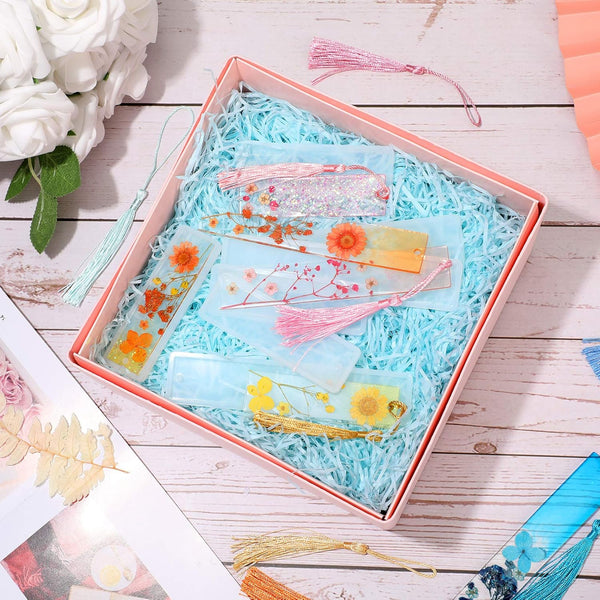 38 Pce Bookmark Silicone Resin Epoxy Mold Set Tassels Dried Flowers