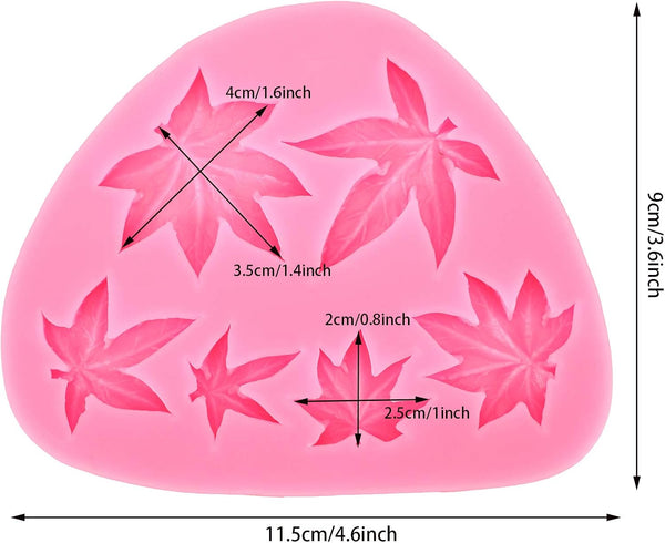 2 Pce Weed Leaf Leaves Silicone Mold Cake Fondant Chocolate Sugar Craft Pink
