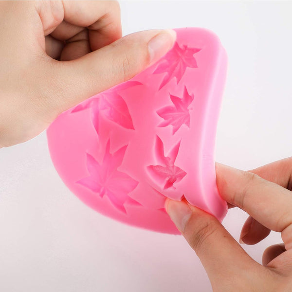 2 Pce Weed Leaf Leaves Silicone Mold Cake Fondant Chocolate Sugar Craft Pink