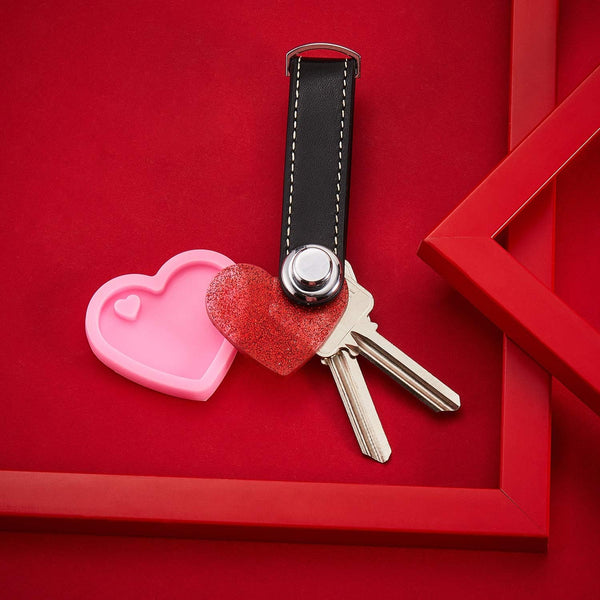 4 Pce Heart Keychain Silicone Molds Epoxy Resin + 20 Key Rings DIY Kit