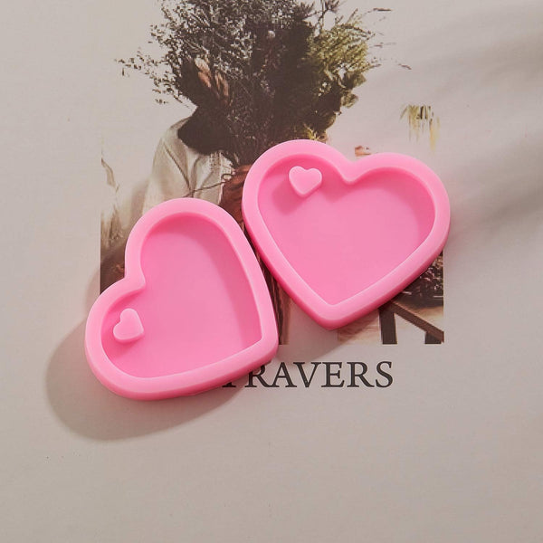 4 Pce Heart Keychain Silicone Molds Epoxy Resin + 20 Key Rings DIY Kit
