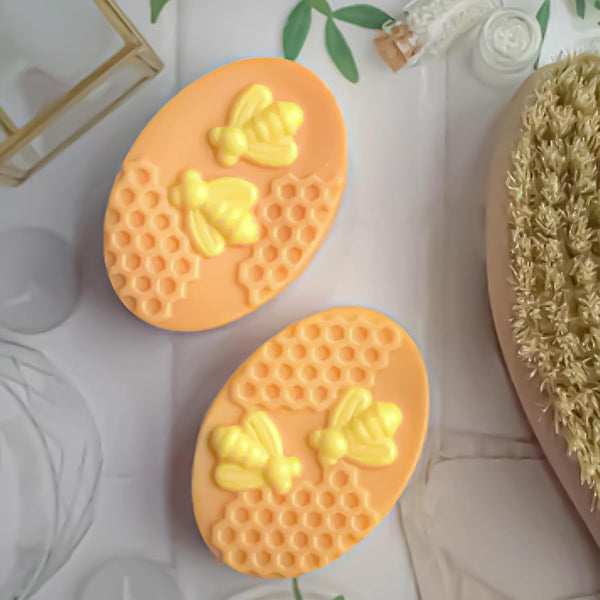 2 x Silicone Molds Candle Soap Cake Resin Bees Honey Purple