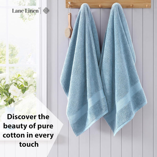 Pair Cotton Bath Sheets Towels 550gsm 35 x 66 Inches Blue