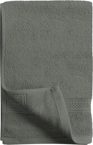 6 Pack Ring Spun Cotton Hand Towels 16 x 28 Inches 600gsm Grey