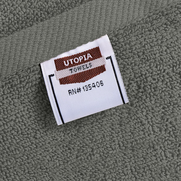 6 Pack Ring Spun Cotton Hand Towels 16 x 28 Inches 600gsm Grey