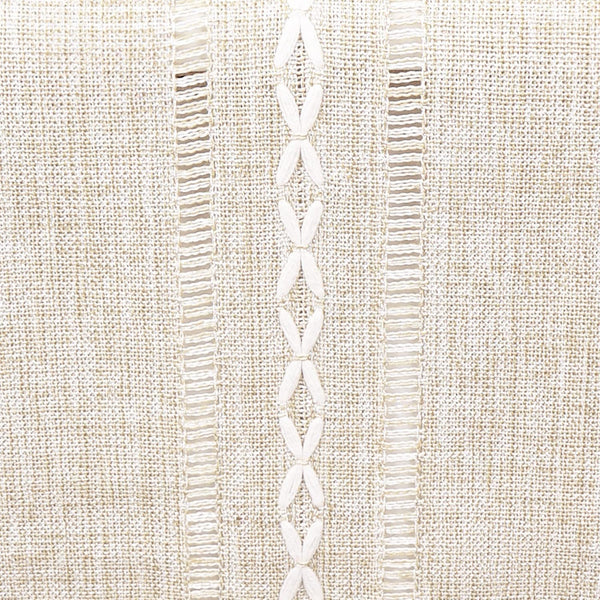 Braided Striped Linen Table Runner Tablerunner 13 x 90 Inches Ivory Beige