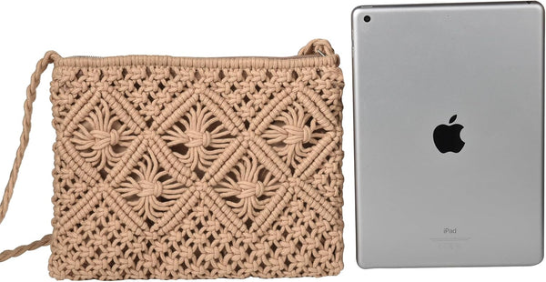Boho Cotton Crochet Crossbody Shoulder Handbag Bag Beach Summer