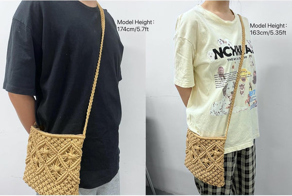 Boho Cotton Crochet Crossbody Shoulder Handbag Bag Beach Summer