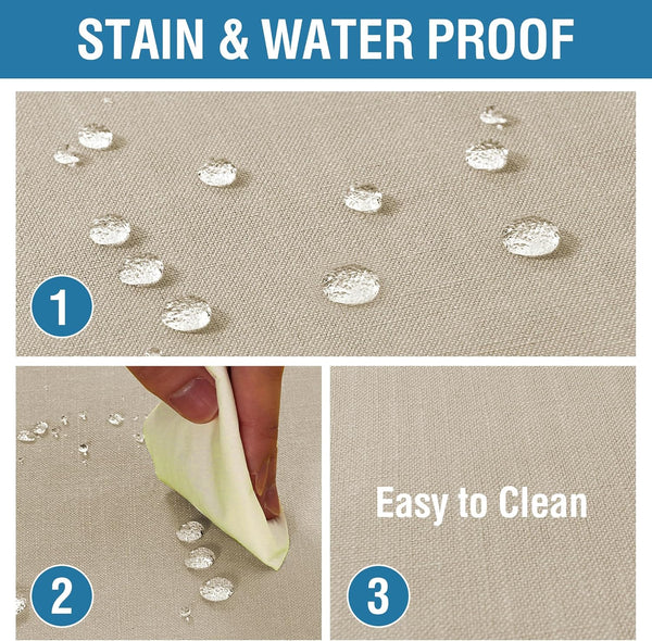 Linen Look Polyester Textured Waterproof 260gsm Tablecloth 60 x 120" Taupe