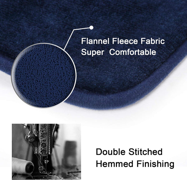 2 Pce Bath Mat Set Non Slip Memory Foam Washable 20 x 32" / 17 x 24" Navy Blue