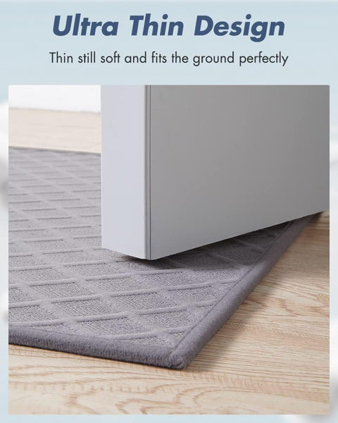 Bath Bathroom Shower Mat Non Slip Washable Diamond Pattern 17 x 28" Grey