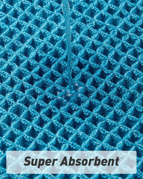 Bathroom Bath Shower Mat Non Slip Washable Waffle Fringe 17 x 24" Teal Blue