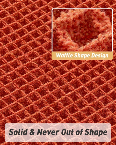 Bathroom Bath Shower Mat Non Slip Washable Waffle Fringe 18 x 30" Orange