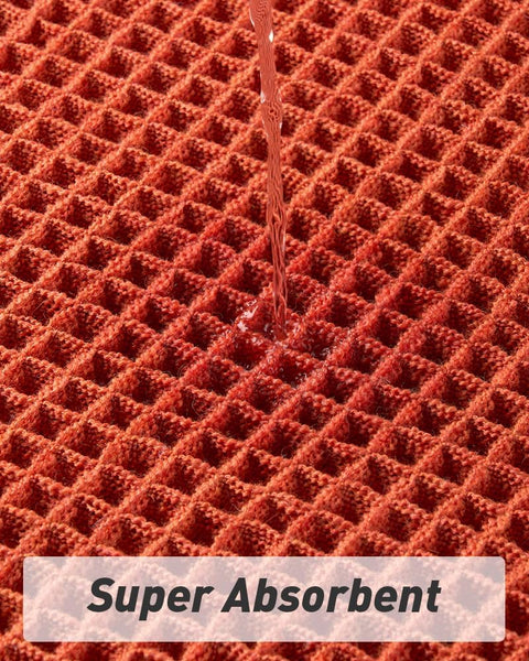 Bathroom Bath Shower Mat Non Slip Washable Waffle Fringe 20 x 32" Orange