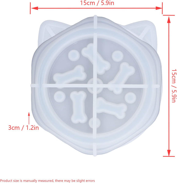 Dog Cat Slow Feeder Food Bowl Silicone Mold Epoxy Resin Casting DIY