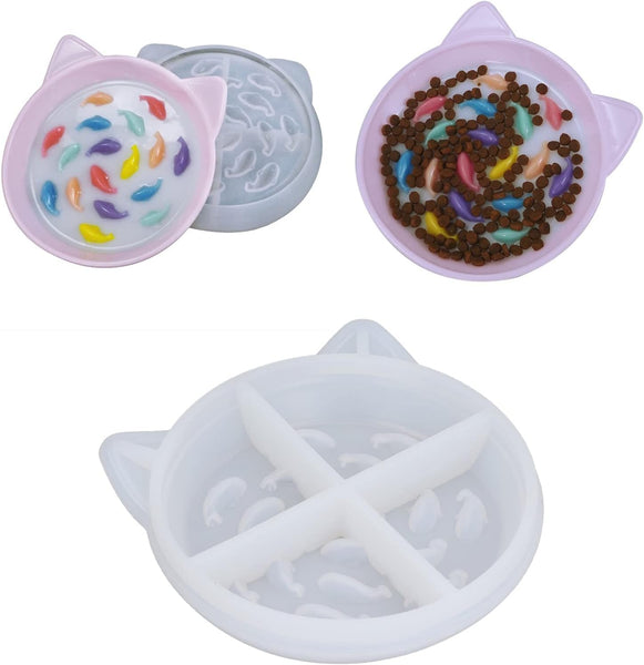 Dog Cat Slow Feeder Food Bowl Silicone Mold Epoxy Resin Casting DIY