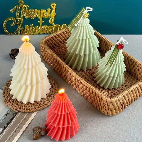 2 Pce Christmas Xmas Tree Silicone Molds Candle Soap DIY 12cm 9.5cm