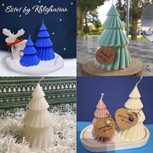 2 Pce Christmas Xmas Tree Silicone Molds Candle Soap DIY 12cm 9.5cm