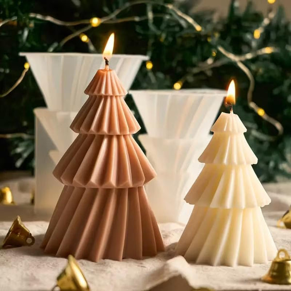 2 Pce Christmas Xmas Tree Silicone Molds Candle Soap DIY 12cm 9.5cm