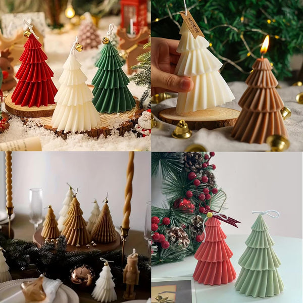 2 Pce Christmas Xmas Tree Silicone Molds Candle Soap DIY 12cm 9.5cm