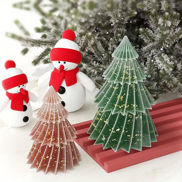 2 Pce Christmas Xmas Tree Silicone Molds Candle Soap DIY 12cm 9.5cm