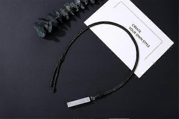 Quartz Crystal Stone Bar Pendant Necklace Adjustable Rope