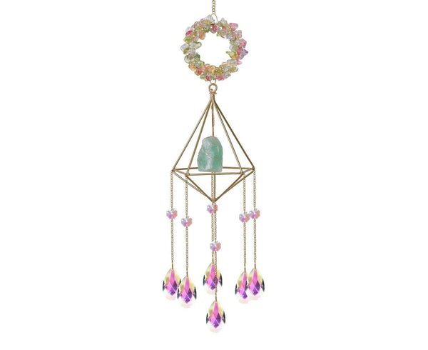 Faux Crystal Rainbow Prism Suncatcher 48cm