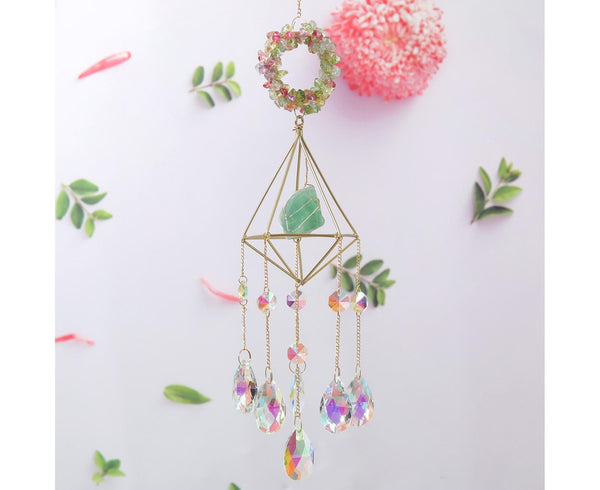 Faux Crystal Rainbow Prism Suncatcher 48cm