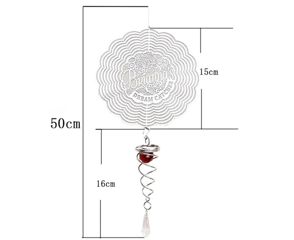 Metal Spiral Wind Spinner Rotating Hanging Pendant Suncatcher Hummingbird