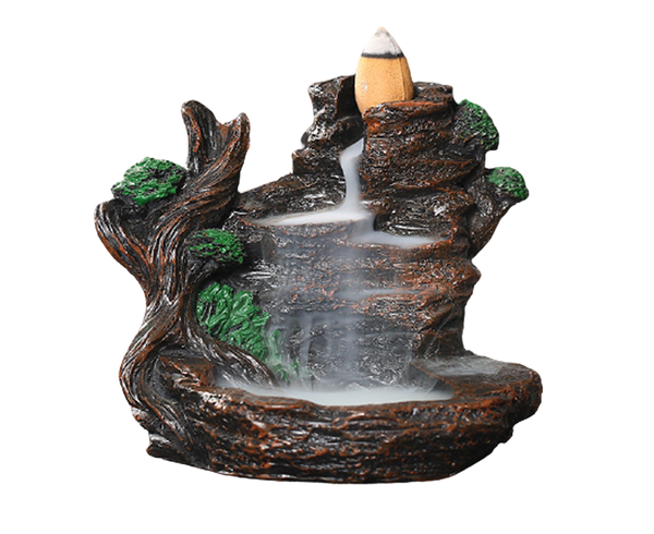 Resin Mountain River Backflow Incense Burner Holder Censer Diffuser