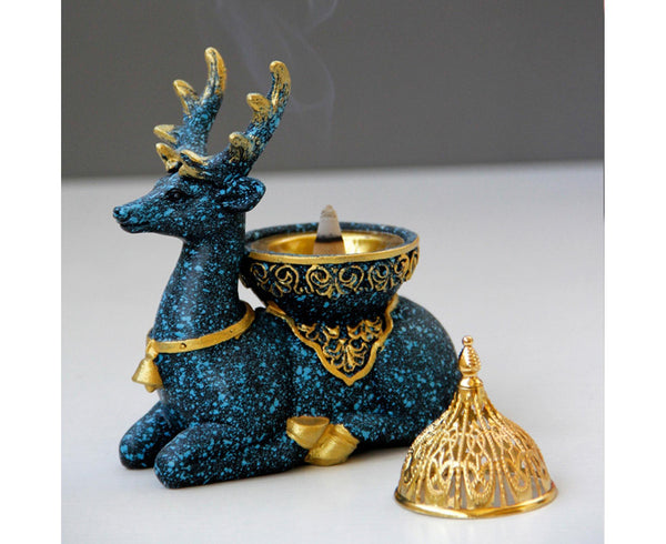 Resin Reindeer Incense Burner Holder Censer Diffuser