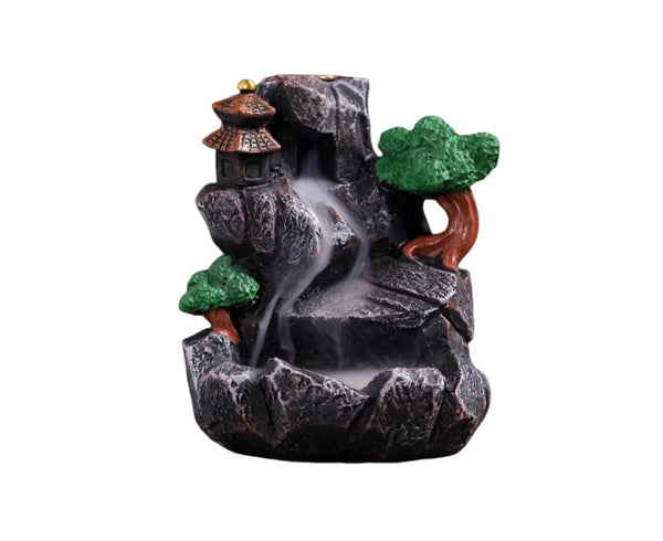 Resin Mountain Waterfall Backflow Incense Burner Holder Censer Diffuser