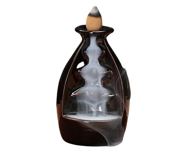 Ceramic Waterfall Backflow Incense Burner Holder Censer Diffuser