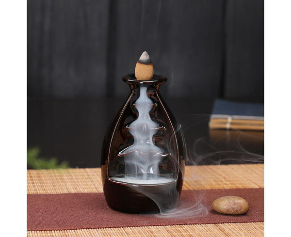 Ceramic Waterfall Backflow Incense Burner Holder Censer Diffuser