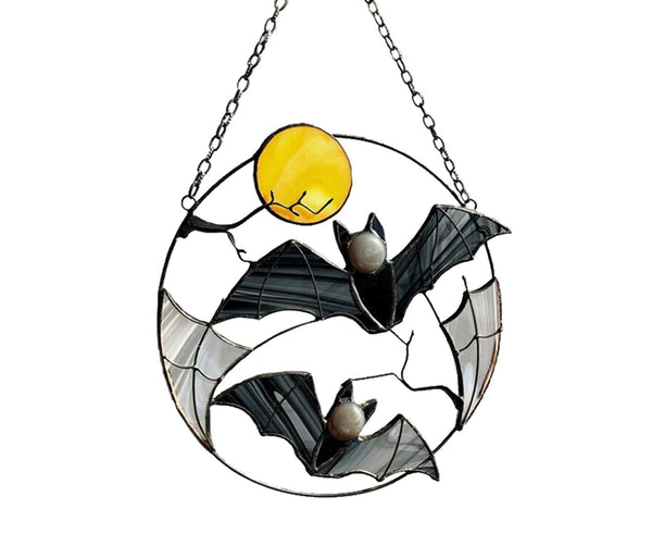 Acrylic Suncatcher 25 x 15cm Bats Moon