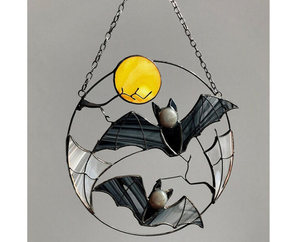 Acrylic Suncatcher 25 x 15cm Bats Moon