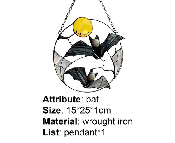 Acrylic Suncatcher 25 x 15cm Bats Moon