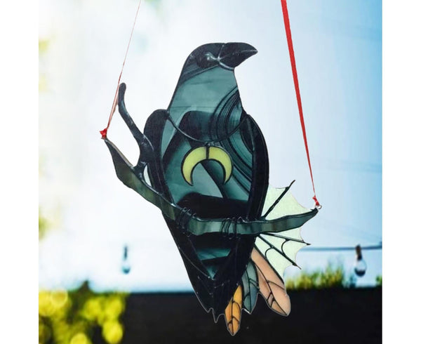 Acrylic Suncatcher 20 x 15cm Crow Raven