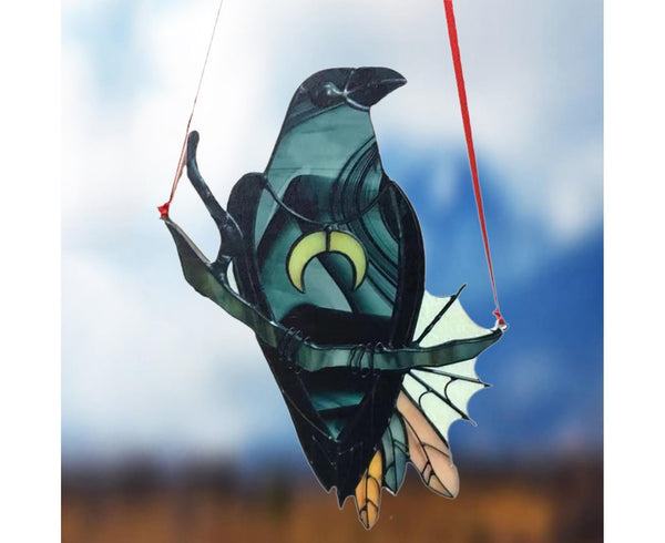 Acrylic Suncatcher 20 x 15cm Crow Raven