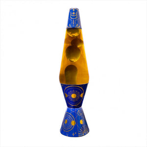 Lava Motion Lamp Diamond Shape Moon Phases Blue Gold