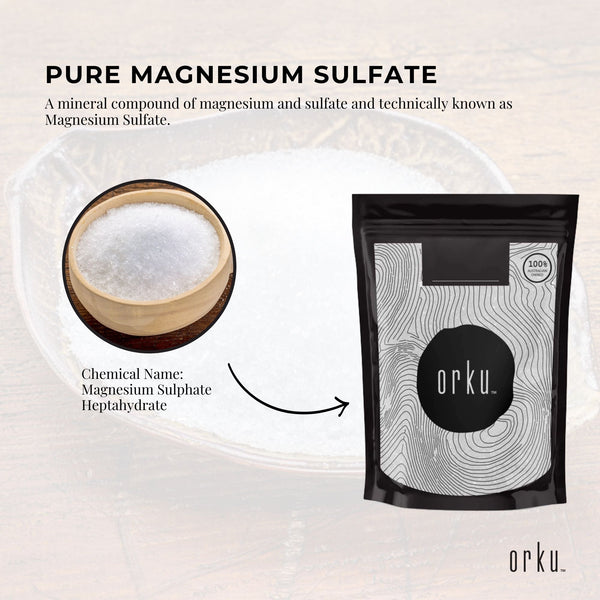 Orku Epsom Bath Salts Magnesium Sulphate Sulfate Skin Body 400g