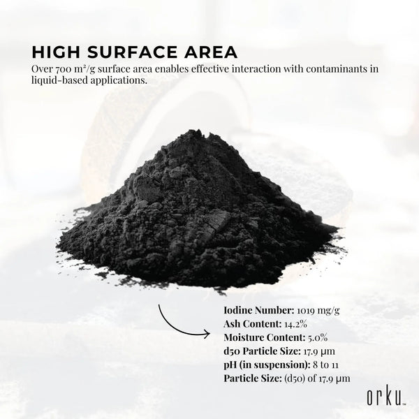 Orku 5Kg Activated Carbon Powder Coconut Charcoal - Water Filtration